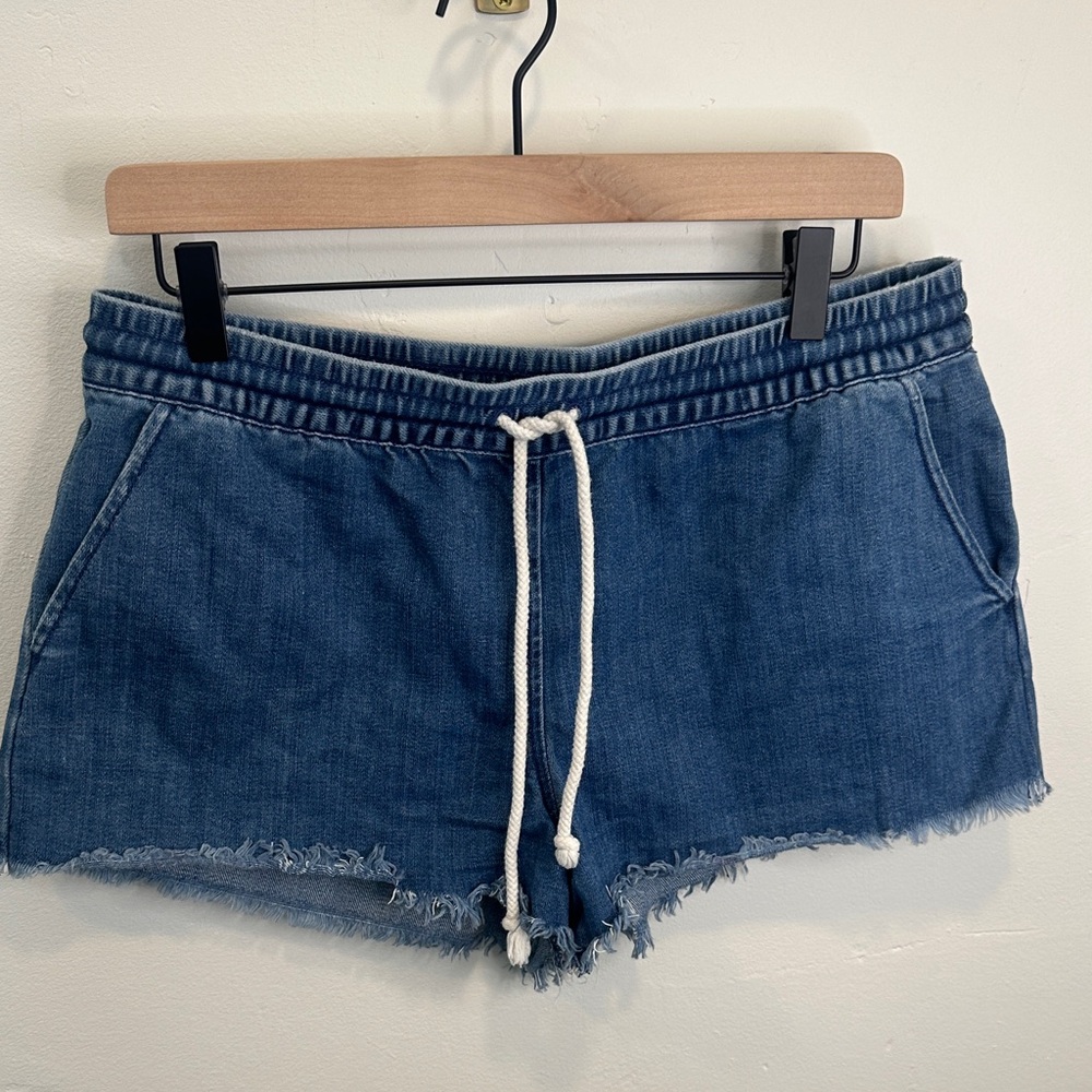 Aerie Drawstring Denim Shorts - Blue